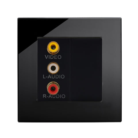 CRYSTAL PG TRIPLE RCA SOCKET BLACK - SE Home
