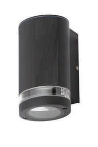 Black Aluminium Zinc Helios Outdoor Up or Down Wall Light - IP44 - SE Home