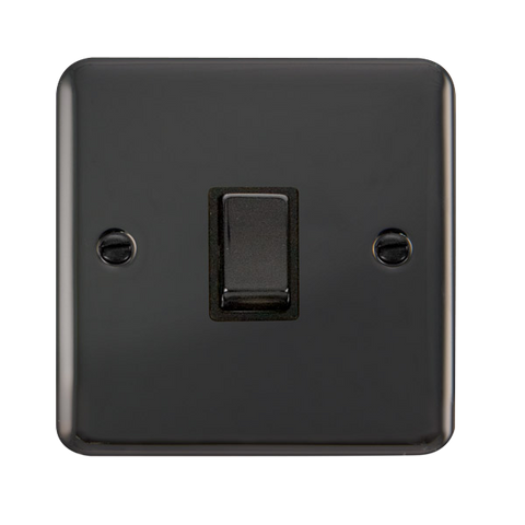 Curved Black Nickel 1 Gang 20A Ingot DP Switch - Black Trim