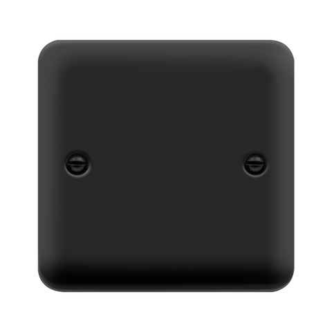 Curved Matt Black 1 Gang Blank Plate - SE Home