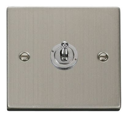 Stainless Steel 1 Gang Intermediate 10AX Toggle Light Switch - SE Home