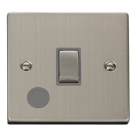 Stainless Steel 1 Gang 20A Ingot DP Switch With Flex - Grey Trim - SE Home