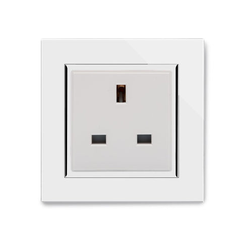 Crystal CT 13A Single Unswitched Plug Socket White - SE Home