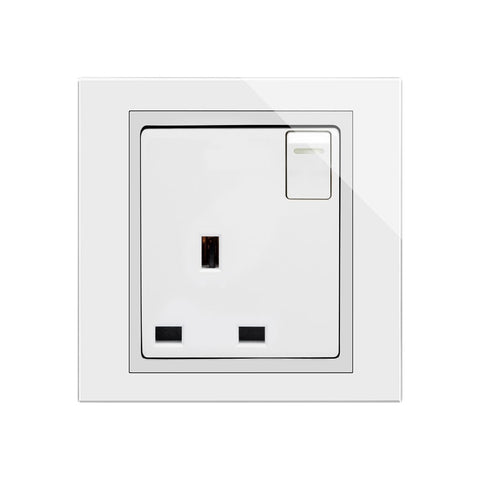 Crystal CT 13A Single Plug Socket with Switch White - SE Home
