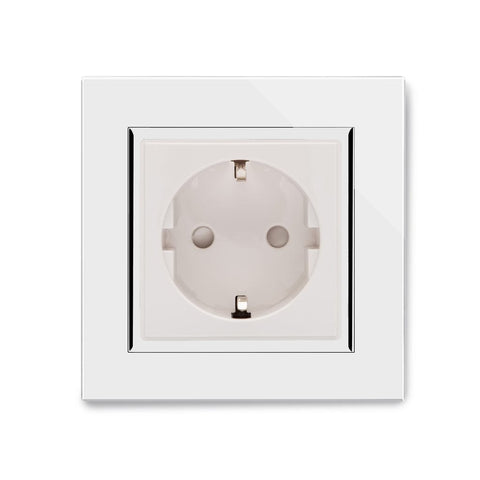 Retrotouch Crystal Crystal CT 13A Single Shuko Plug Socket White