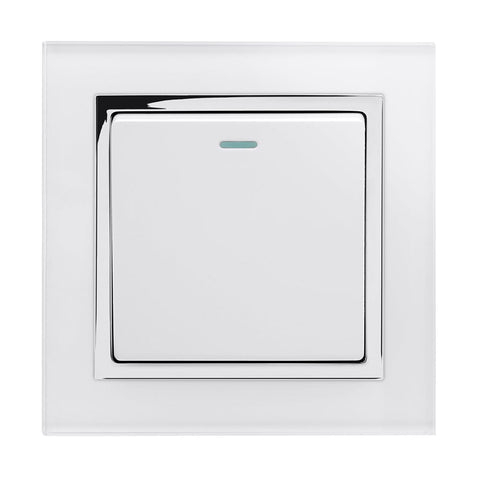 Crystal CT 1 Gang Rocker Light Switch White Intermediate - SE Home