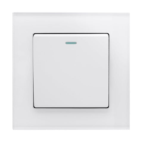 Crystal PG 1 Gang Rocker Light Switch White Intermediate - SE Home