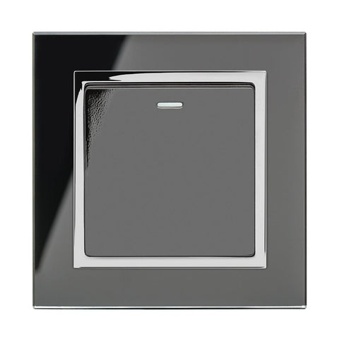 Crystal CT 1 Gang Rocker Light Switch Black Intermediate - SE Home