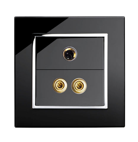 Crystal CT 3.5mm Jack/Audio Socket Black - SE Home