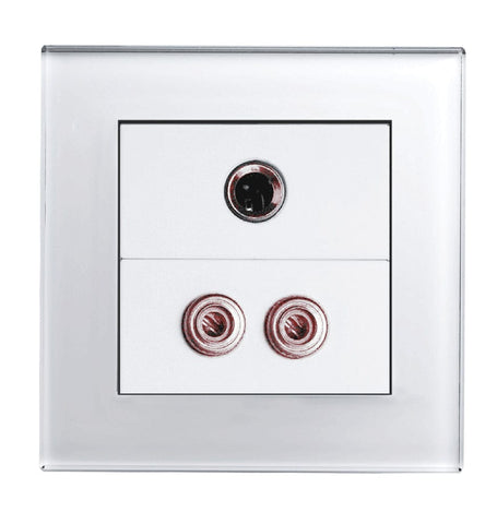 Crystal PG 3.5mm Jack/Audio Socket White - SE Home