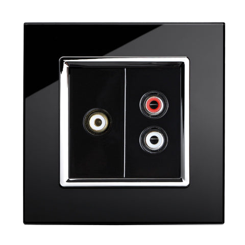 Crystal CT Audio/Video Socket Black - SE Home