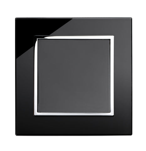 Retrotouch Crystal Crystal CT 1 Gang Blank Plate Black