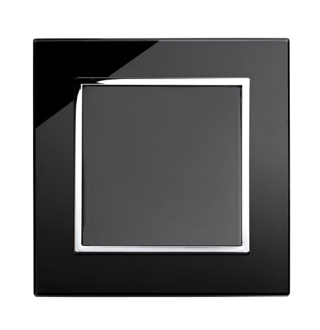 Crystal CT 1 Gang Blank Plate Black - SE Home