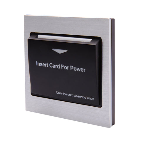Energy Key Card Saver Chrome with Black Glass - SE Home
