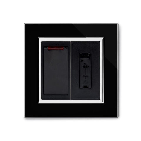 Crystal CT 13A DP Switched Fused Spur Black - SE Home