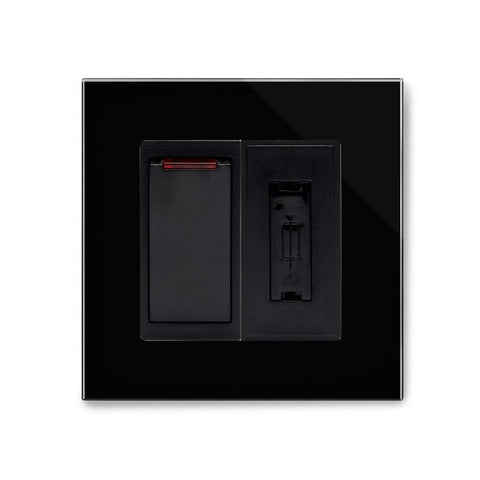 Crystal PG 13A DP Switched Fused Spur Black - SE Home