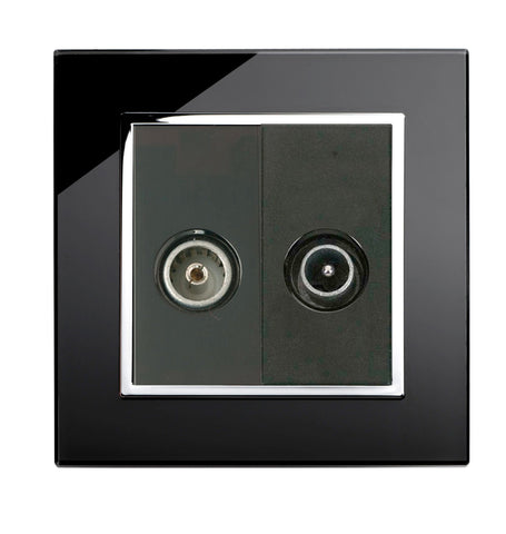 Crystal CT TV - FM Socket Black - SE Home
