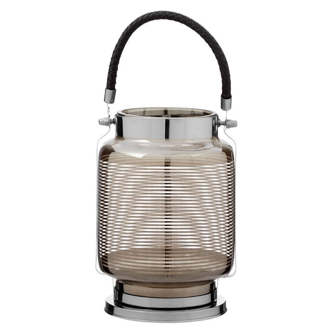 Small Nickel Stripe Lantern - SE Home