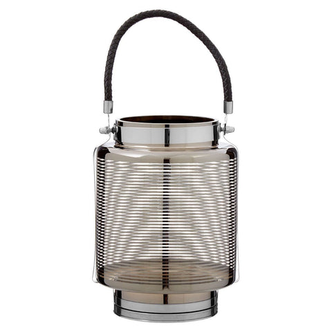 Large Nickel Stripe Lantern - SE Home