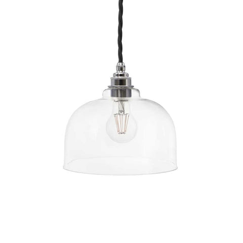 Tennyson Clear Glass Pendant Light - Nickel