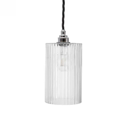 Henley Cylinde Glass Pendant Light - Nickel