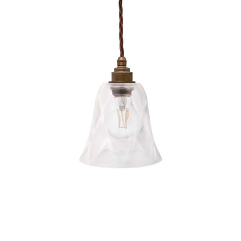 Rosetti Dapple Clear Glass Pendant Light - Old English Brass - SE Home