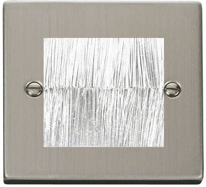 Stainless Steel Brush Outlet Plate - White Brush - SE Home