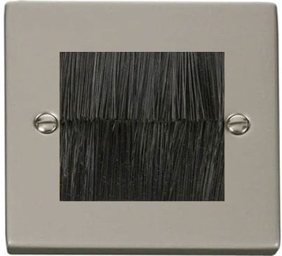 Pearl Nickel Brush Outlet Plate - Black Brush - SE Home