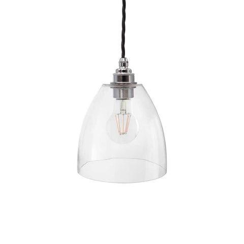 Potter Clear Glass Pendant Light - Nickel