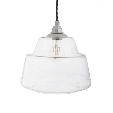 James Step Glass Pendant Light - Nickel