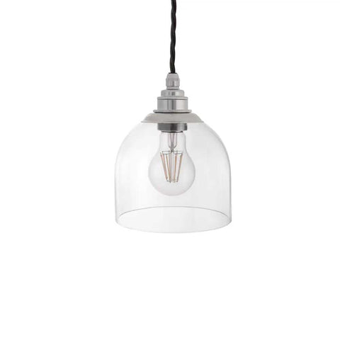 Larkin Clear Glass Pendant Light - Nickel - SE Home