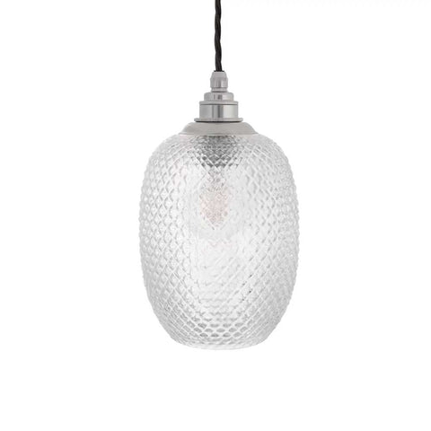 Huxley Prismatic Pineapple Glass Pendant Light - Nickel - SE Home