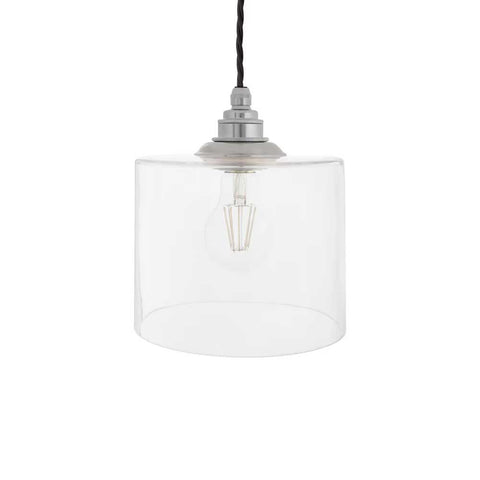 Lowell Petite Clear Glass Pendant Light - Nickel - SE Home