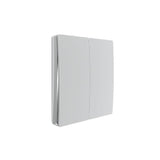 2 Gang Wireless Kinetic Light Switch, Silver - SE Home