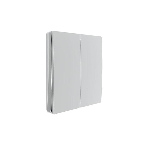 2 Gang Wireless Kinetic Light Switch, Silver - SE Home