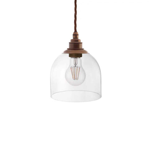 Larkin Clear Glass Pendant Light - Old English Brass - SE Home