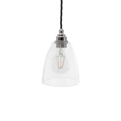 Dickens Clear Glass Pendant Light - Nickel