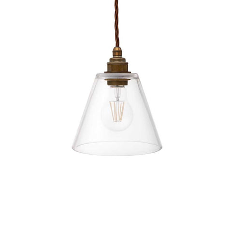 Rosetti Clear Glass Pendant Light - Old English Brass - SE Home
