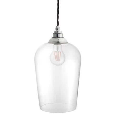 Milton Clear Glass Pendant Light - Nickel