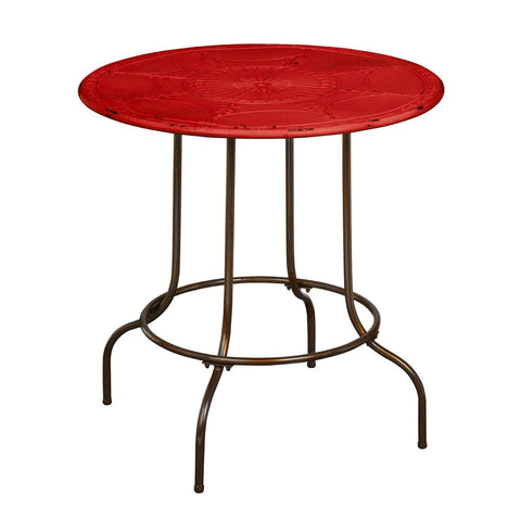 Kitchen & Dining Room Tables Artisan Red Metal Table