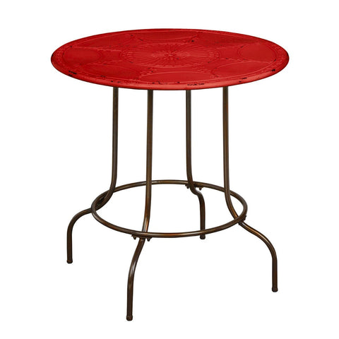 Artisan Red Metal Table - SE Home