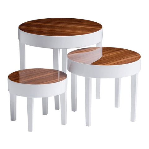 Moritz Nest Of 3 White High Gloss Table - SE Home