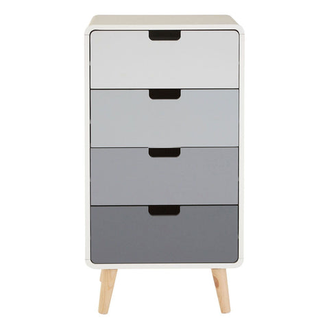 Milo 4 Drawer Cabinet In White & Grey - SE Home