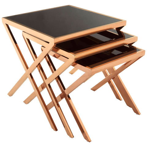 Ackley Rose Gold Nesting Tables - SE Home