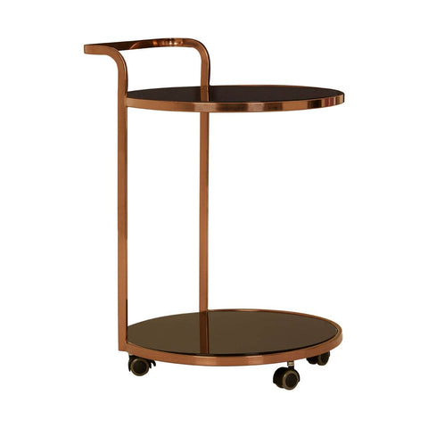 Ackley2 Tier Gold Finish Drinks Trolley - SE Home
