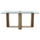 Barton Clear Tempered Glass Dining Table - SE Home
