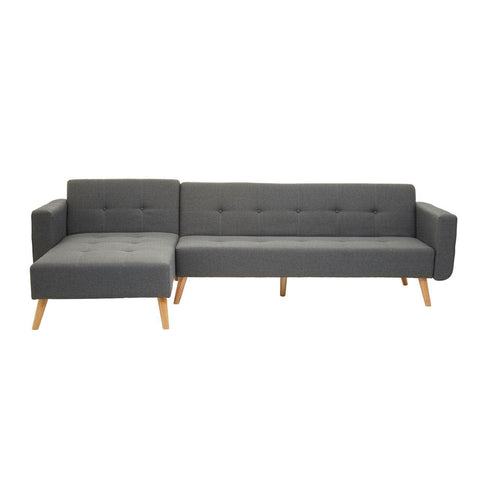 Sofa Beds Hansa Large Grey Velvet Sofa