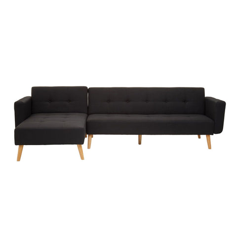 Hansa Large Black Velvet Sofa - SE Home