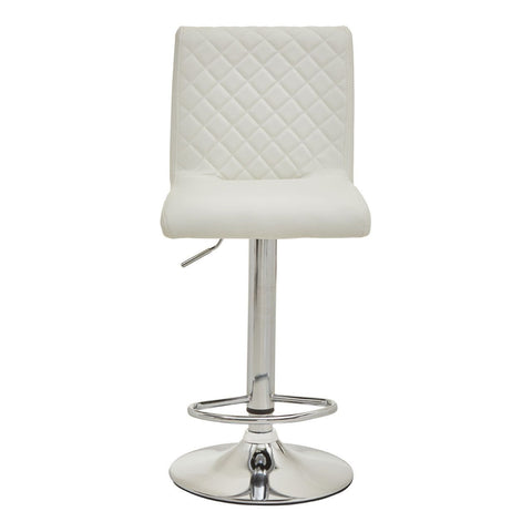 Dynasty Bar Chair In White Leather Effect - SE Home