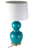 Table Lamp With Blue Ceramic Base